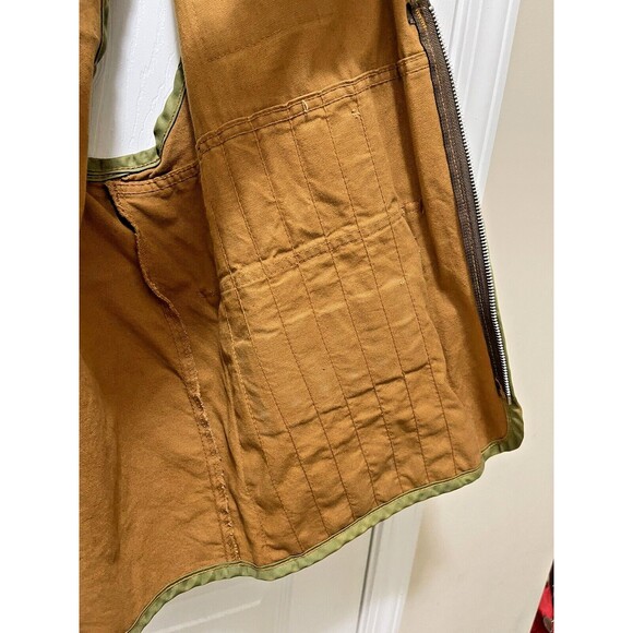 Vintage SafTBak Canvas Hunting Vest Mens XL Brown Green Made in USA Game Bag - Picture 7 of 9